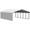 Arrow Storage Products Galvanized Steel Carport, W/ 1-Sided Enclosure, Compact Car Metal Carport Kit, 20'x24'x9, Eggshell CPH202409ECL1 - alternate 1